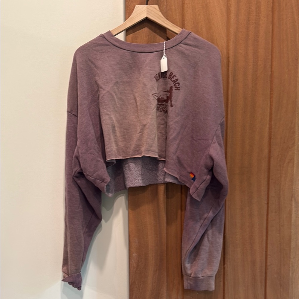 Vintage Beach Cropped Purple Top